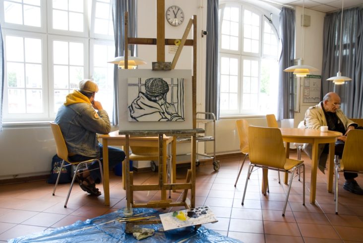 Modellsituation in der Bahnhofsmission, Hamburg, 2008