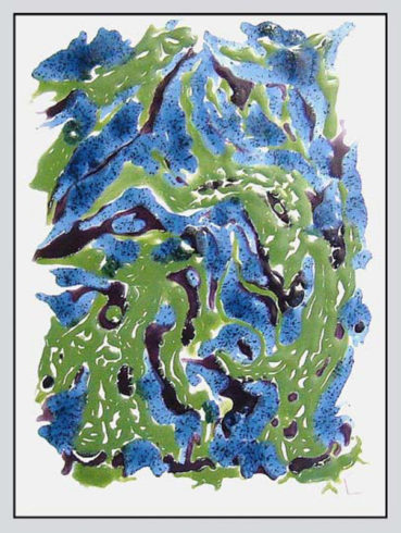 Beruhigte Bewegung Farbpsychologische Glasurenmalerei, 2005, 25 x 33 cm