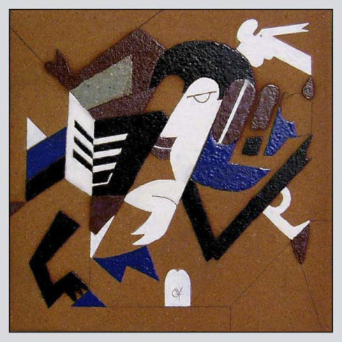 Lektüre Glasurenmalerei auf Terrakotta, 2005, 30 x 30 cm