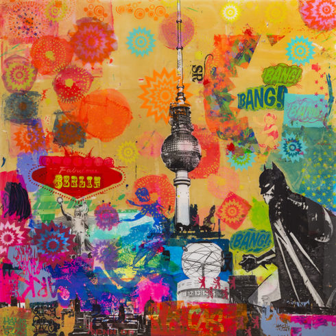 Sandra Rauch Berlin Pin 2012 Mischtechnik auf Acryl 200 x 200 cm