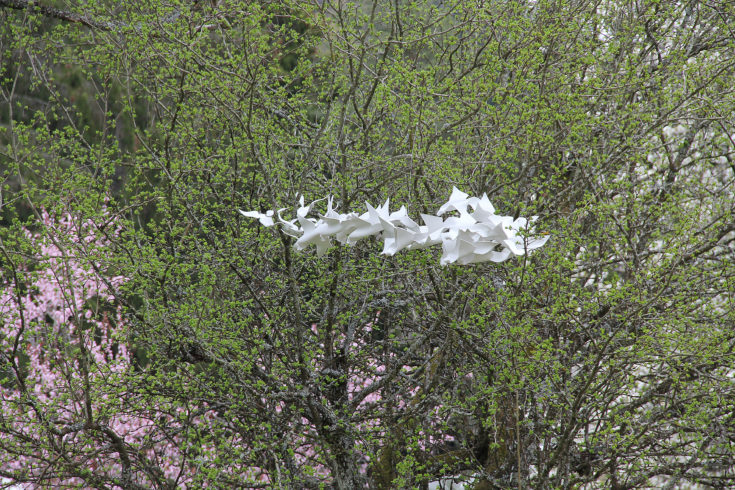 Vogelschwarm, Parkanlage Hinterzarten, 2014, 60 x 210 x 65 cm