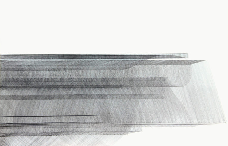 Kantenzeichnung 201304, 2013, Bleistift, 103,5 x 153 cm