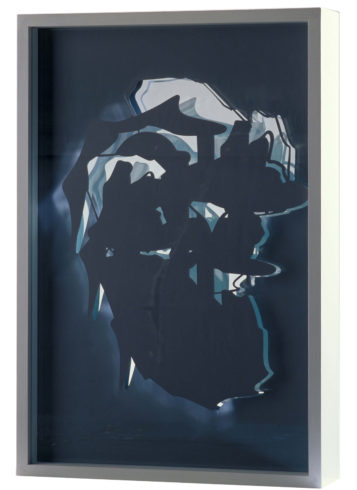 Raumschichtung, 2005, Folie, Glas, Holz, 64 x 42 x 10 cm