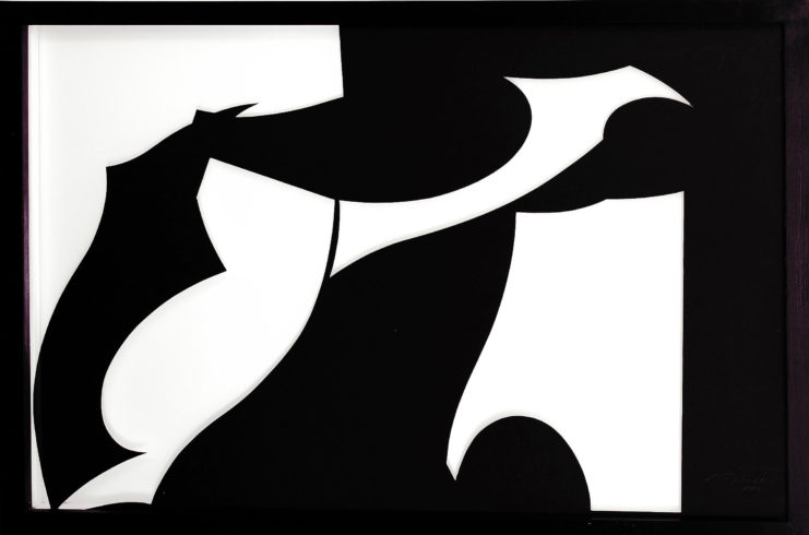 Schnittkarton, 2002, Karton, Glas, Holz, 70 x 100 cm