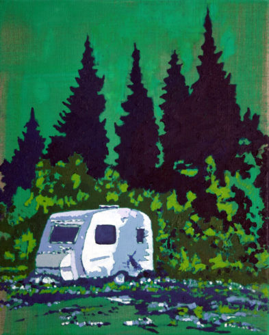 Beyond the pines, Öl auf Leinwand, 50 x 40 cm, 2017