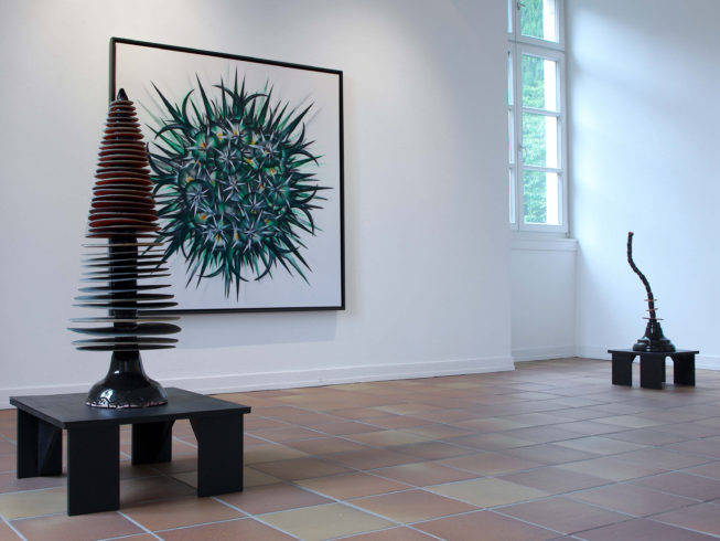 o.T. (1.G.VI_01), 2017, Acryl auf Leinwand im Schattenfugen-Rahmen, 160 x 160 cm, Keramiken, 2010, Einzelausstellung 
