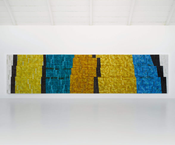 Herbert Maier, Speicher/Grosses Mexiko, 2008/2009, Öl auf Leinwand, 240 x 990 cm, dreiteilig, © Herbert Maier, Foto: Bernhard Strauss