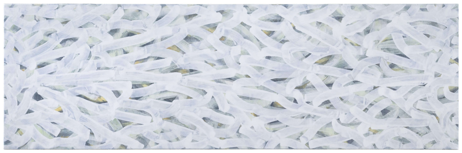 Speicher malanggan, 2012-2013, 80x250cm, Öl auf Leinwand, © Herbert Maier, Foto: Bernhard Strauss