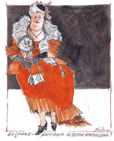 Die Bayerische Verfassung, Mischtechnk, 80 x 60 cm, Foto: Rosemarie Zacher