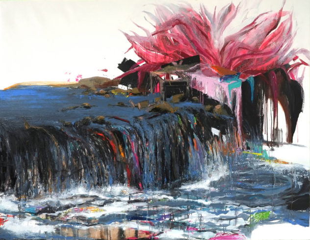 Taiyuan Flower, 2016, Öl auf Leinwand, 180 x 150 cm © VG Bild-Kunst, Bonn 2018/ Stephanie Abben, Foto: Stephanie Abben