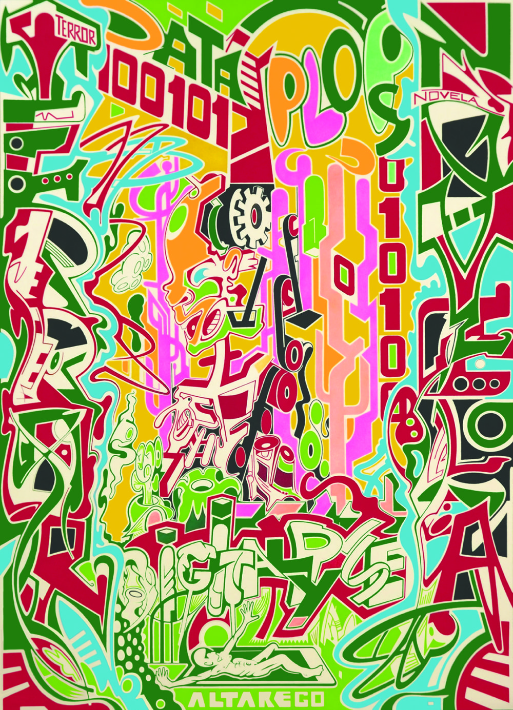 Werkabbildung: TN_10001001_Digitalypse, Fineliner (Stabilo Point 88) auf Fotokarton, 50 x 70 cm, 2018/© Richard Alexander Heckert