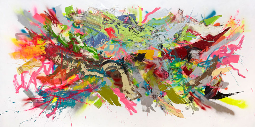 Moloch City Sound, 2018, Oil/Canvas, 200 x 400 cm, Private Collection, Foto: Hans-Georg Gaul