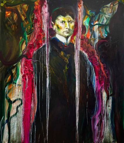 Zwischen Franz Kafka und mir, 2019, Öl auf Leinwand, 150 x 130 cm, © Yury Kharchenko, Foto: Daniel Cati
