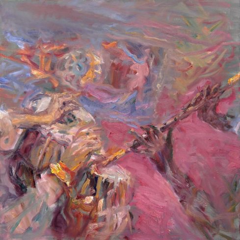 Musikalische Improvisation, 2018, Öl auf Leinwand, 100 x 100 cm © VG Bild-Kunst, Bonn 2020/ André Krigar, Foto: André Krigar