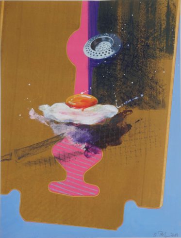 Hot Cut, 2019, Mischtechnik /Vliestapete, 46 x 35 cm VG Bild-Kunst, Bonn 2020 / Stephanie Pech, Foto: Eric Lichtenscheid