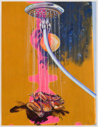 Huckepack, 2019, Mischtechnik/Vliestapete, 43 x 33 cm VG Bild-Kunst, Bonn 2020 / Stephanie Pech, Foto: Eric Lichtenscheid