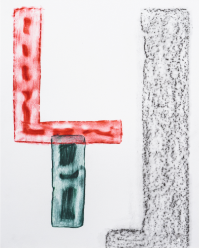 Klischee 23, 2015, Grafit und Farbstift auf Papier, 30 x 24 cm, Foto © Michael Cleff