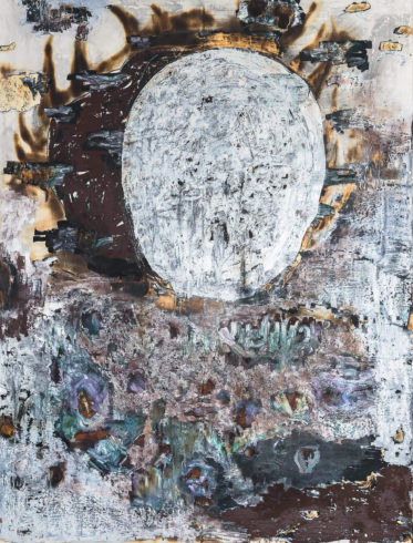 Arkadien, 2018, Grafit, Ölkreide und Feuer auf Bütten auf Holz, 200 x 152 cm VG Bild-Kunst, Bonn 2020/ Horst Thürheimer, Foto: Felix Weinold