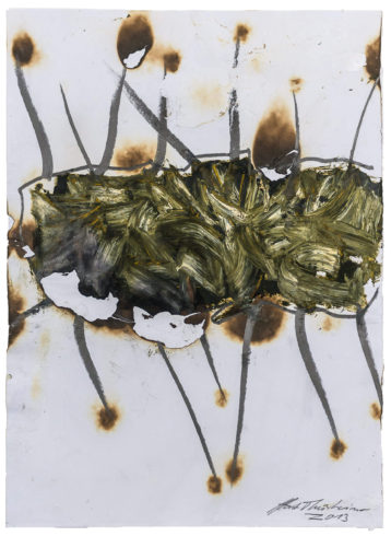 Volume, 2013, Grafit, Ölkreide und Feuer auf Papier, 44 x 32 cm VG Bild-Kunst, Bonn 2020/ Horst Thürheimer, Foto: Felix Weinold