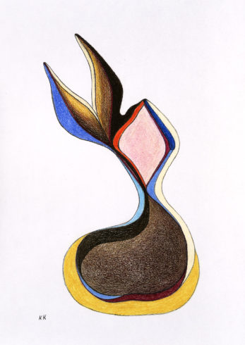 Ohne Titel, 2018, Bleistift, Farbstift, 42 x 29,7 cm VG Bild-Kunst, Bonn 2020/ Kirsten Krüger, Foto: Kirsten Krüger
