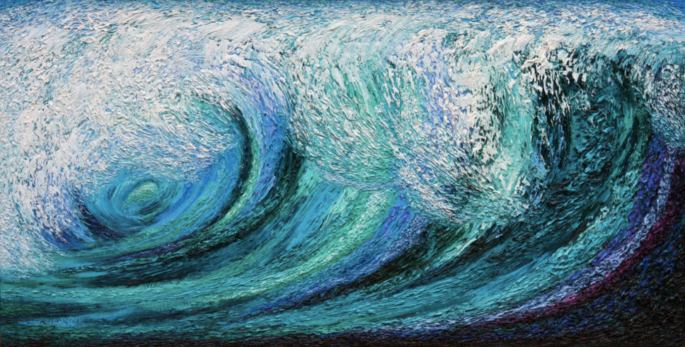 Welle, 2010, Öl auf Leinwand, 120 x 230 cm – Privatsammlung Köln © VG Bild-Kunst, Bonn 2021 / Ansgar Skiba, Foto: VG Bild-Kunst, Bonn 2021/ Olaf Bergmann