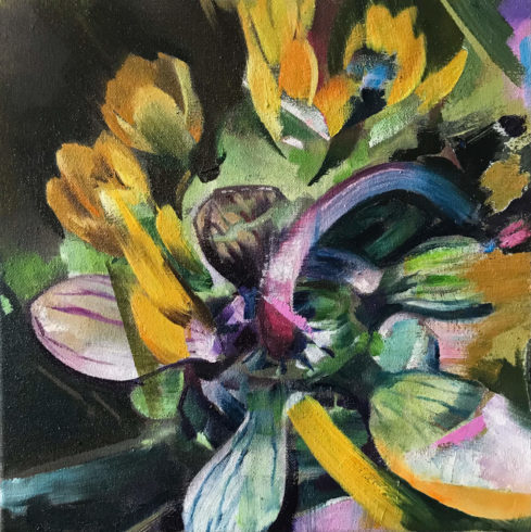 Blüte III, 2020, Öl auf Leinwand, 30 x 30 cm © und Foto: Michal Schmidt, courtesy by Eigenheim Weimar/Berlin