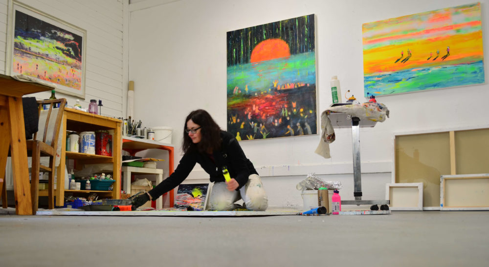 Tanja Vetter im Atelier © VG Bild-Kunst, Bonn 2021/ Tanja Vetter, Foto: Alexander Horn