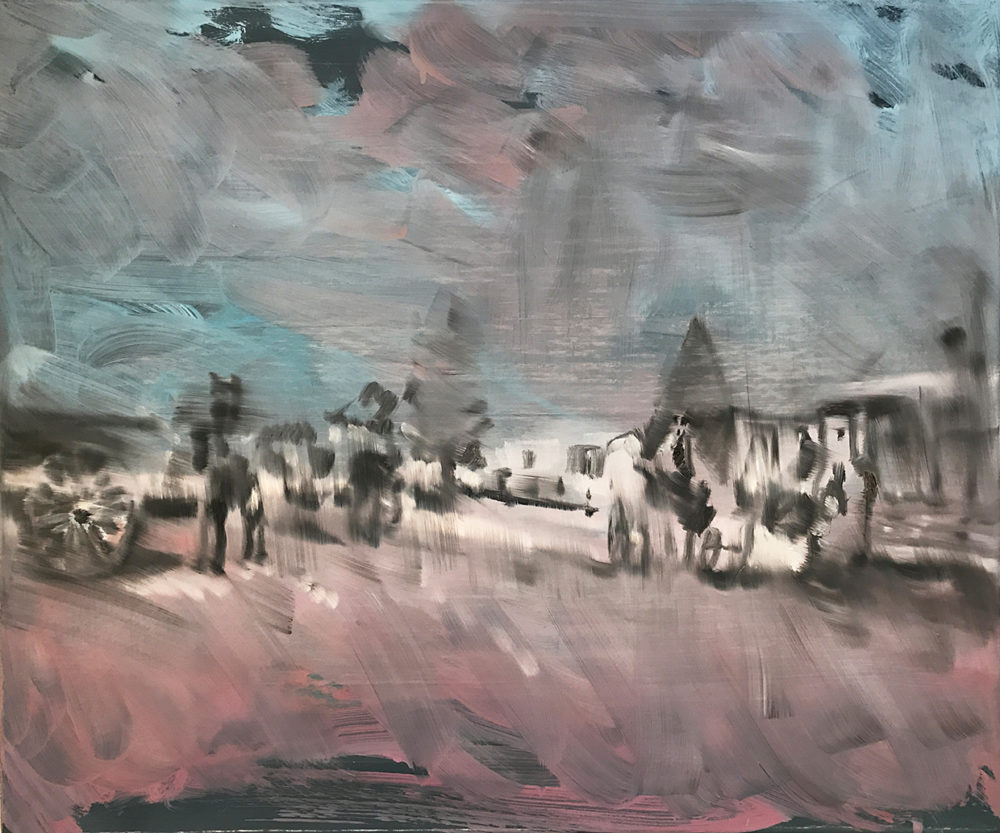 O.T., 2018, Öl und Enkaustik auf Leinwand, 50 x 60 cm VG Bild-Kunst, Bonn 2022/ Uta Schotten, Foto: Uta Schotten