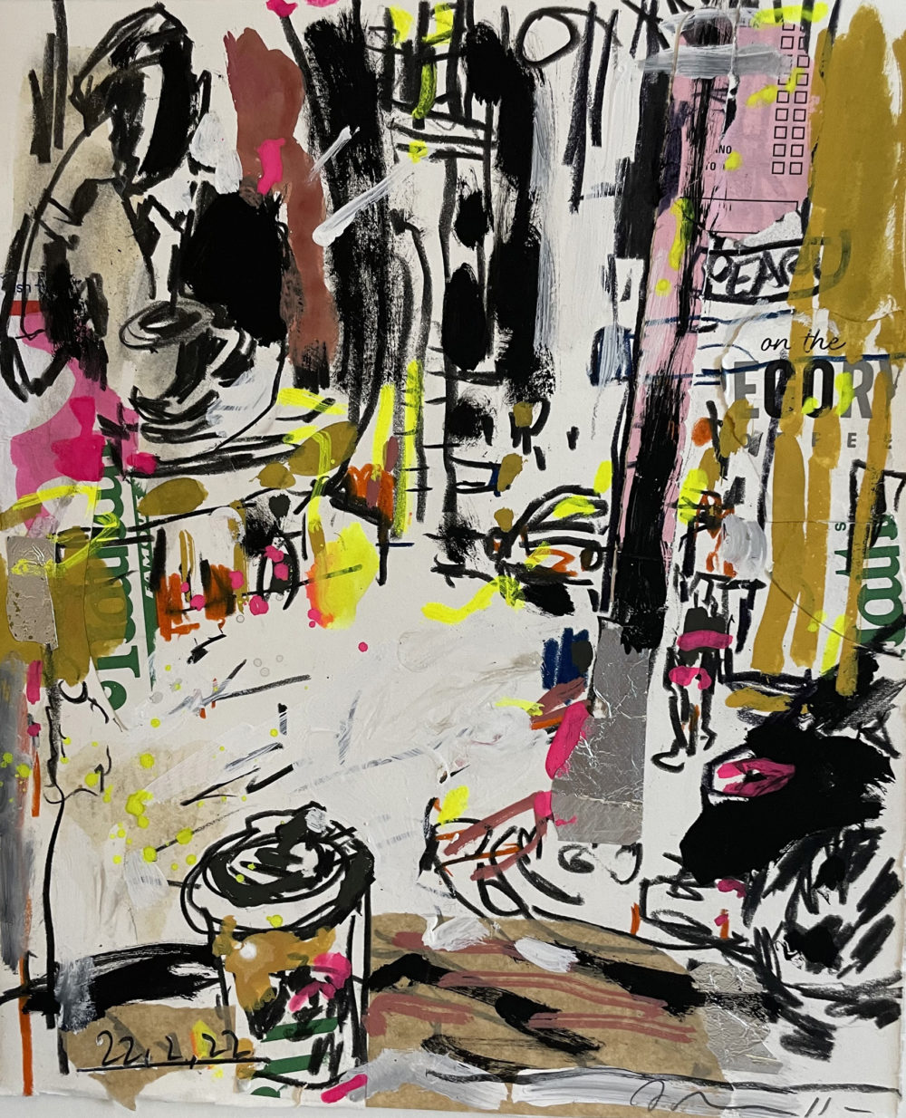 Joe’s Café, Mixed Media, New York 22.2.22, 26,5 x 21,5 cm VG Bild-Kunst, Bonn 2022 / Alfonso Mannella, Foto: Alfonso Mannella