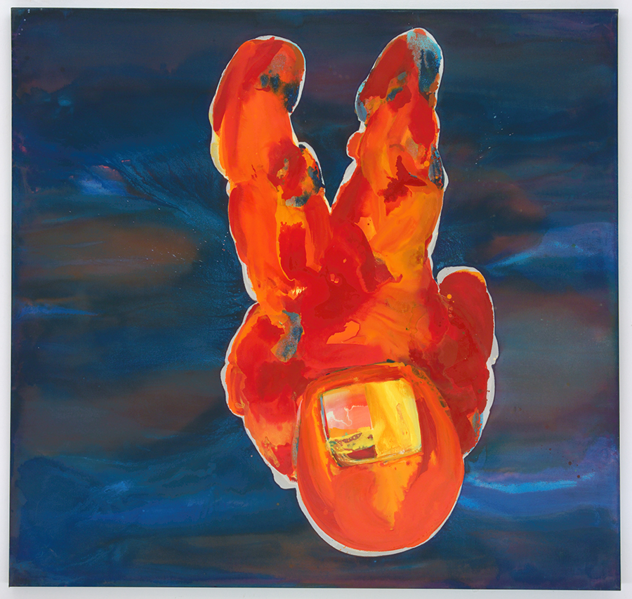 Spacebaby Rick, 2003, Acryl auf Nesel, 210 x 200 cm VG Bild-Kunst, Bonn 2022/ Melanie Richter, Foto: kuk Düsseldorf