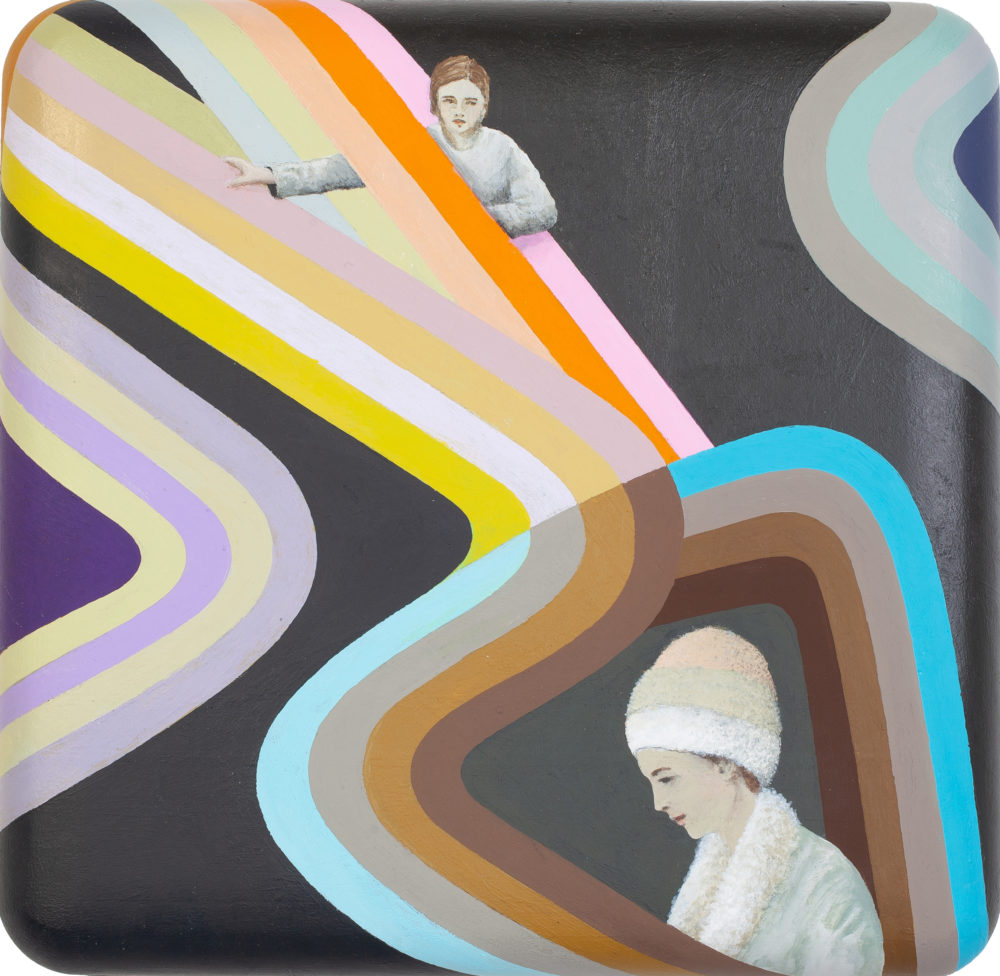 Das Wichtige auf den besten Platz rücken, 2022, Acryl/MDF, 16,5 x 17 x 3 cm © VG Bild-Kunst Bonn, 2022 / Anna Ingerfurth