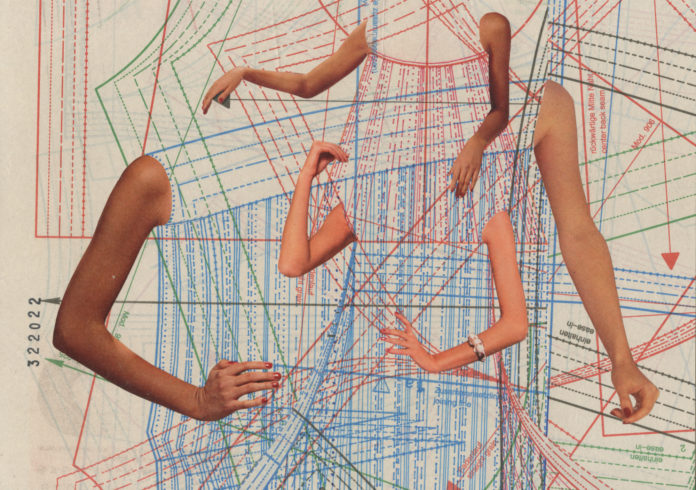 Wochenzeichnung 32 2022, Tuschefineliner/Collage/Schnittbogen, 21 x 29,7 cm © VG Bild-Kunst Bonn, 2022 / Anna Ingerfurth