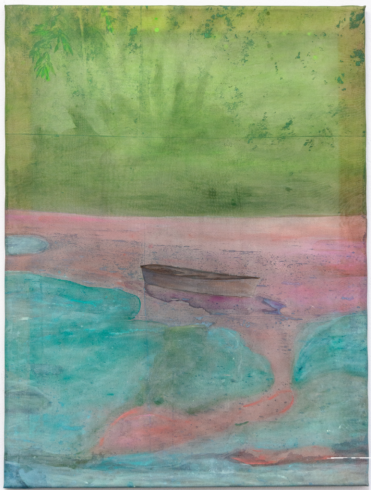 Boot II 2019, Acrylfarbe auf Siebdruckgewebe, 80 x 60 cm