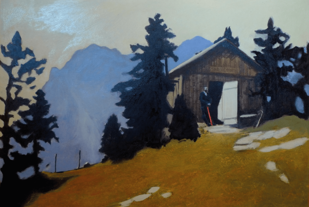 Doldenhornhütte, 2013, Öl auf Leinwand, 30x50cm, Foto: Heike Müller