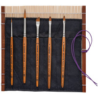 boesner Kolintik Reise-Aquarellpinsel-Set/Bambusmatte