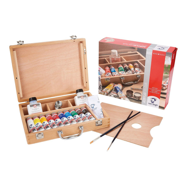Royal Talens – Van Gogh Basis Acrylfarben-Set im Holzkoffer