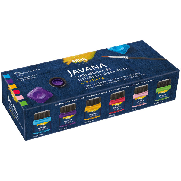 Kreul Javana Stoffmalfarben-Set Color Living, für helle & dunkle Stoffe