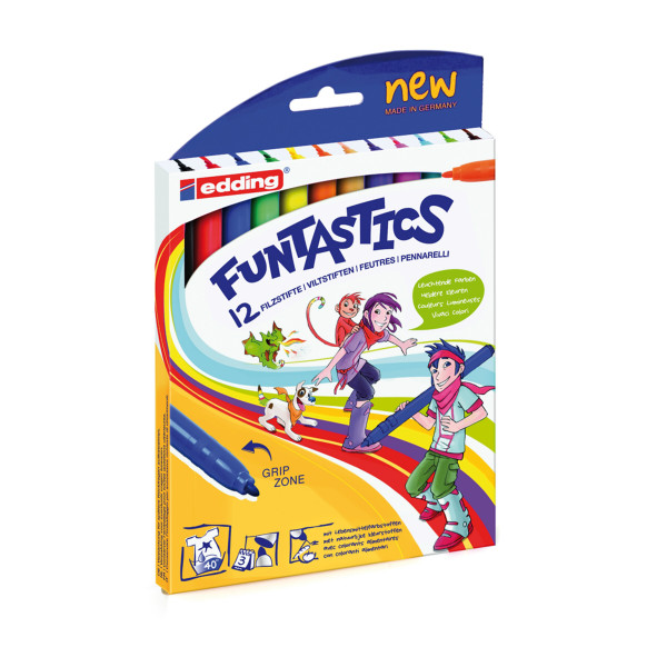 Edding® 15 Funtastics Fasermaler-Set mit 12 Stiften