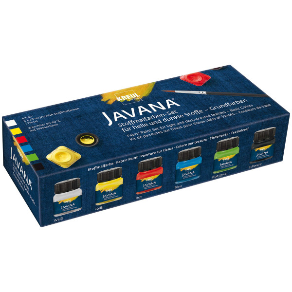 Kreul Javana Stoffmalfarben-Set Grundfarben, für helle und dunkle Stoffe